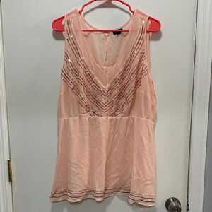 Torrid Blush Sequin Embellished Blouse